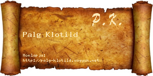 Palg Klotild névjegykártya